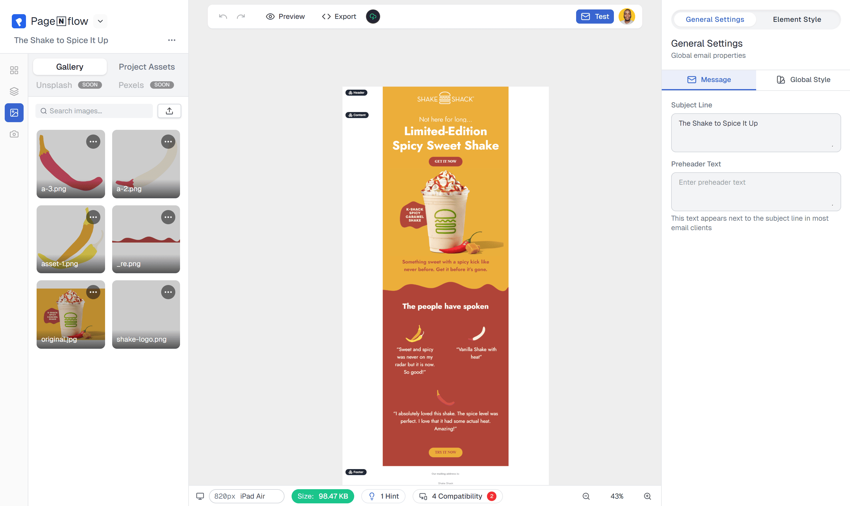 Pagenflow drag and drop email builder illustration