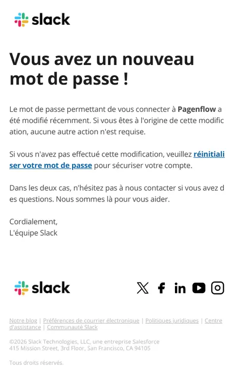 Mot de passe modifié