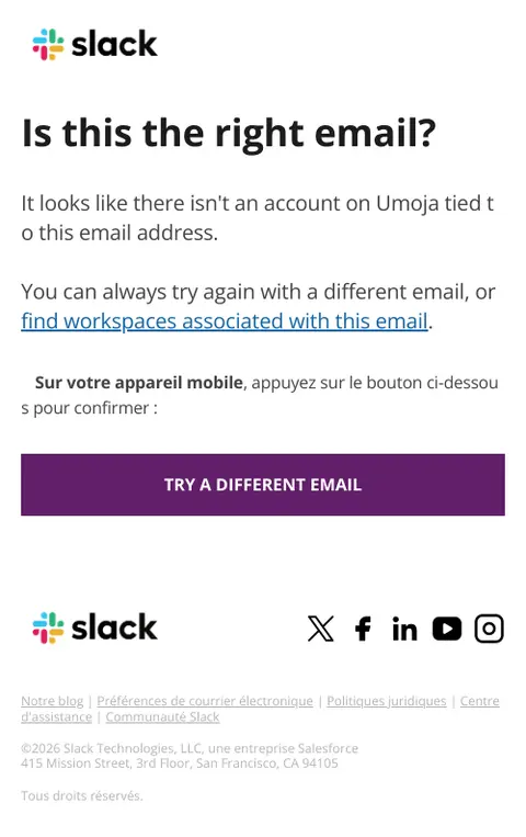 No account found