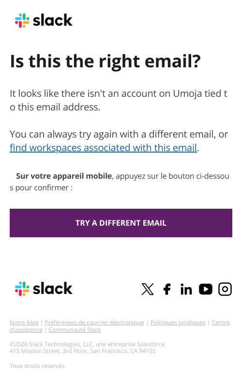 No account found
