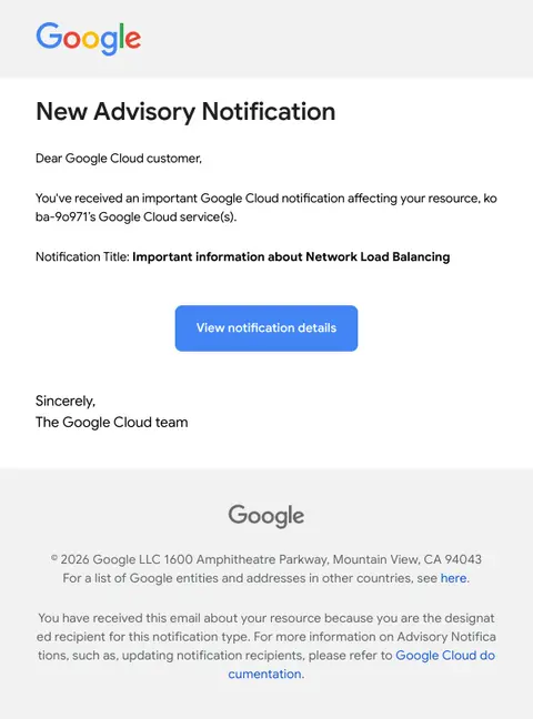 New Advisory Notification