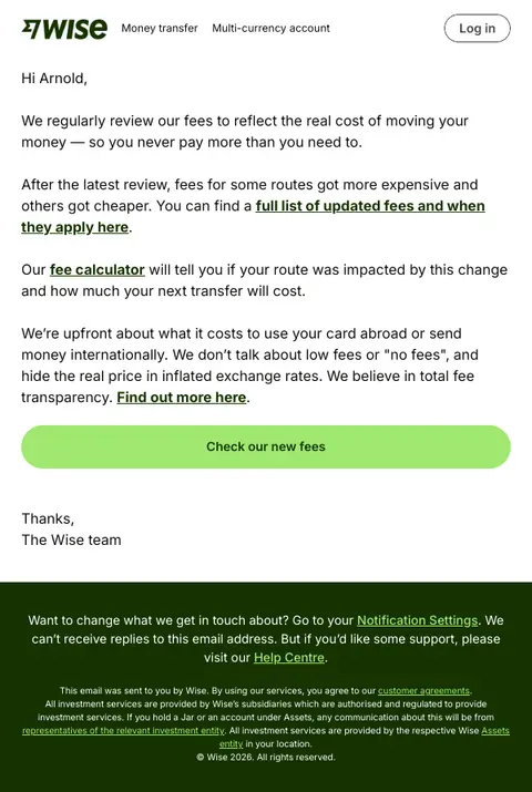 Fees are changing