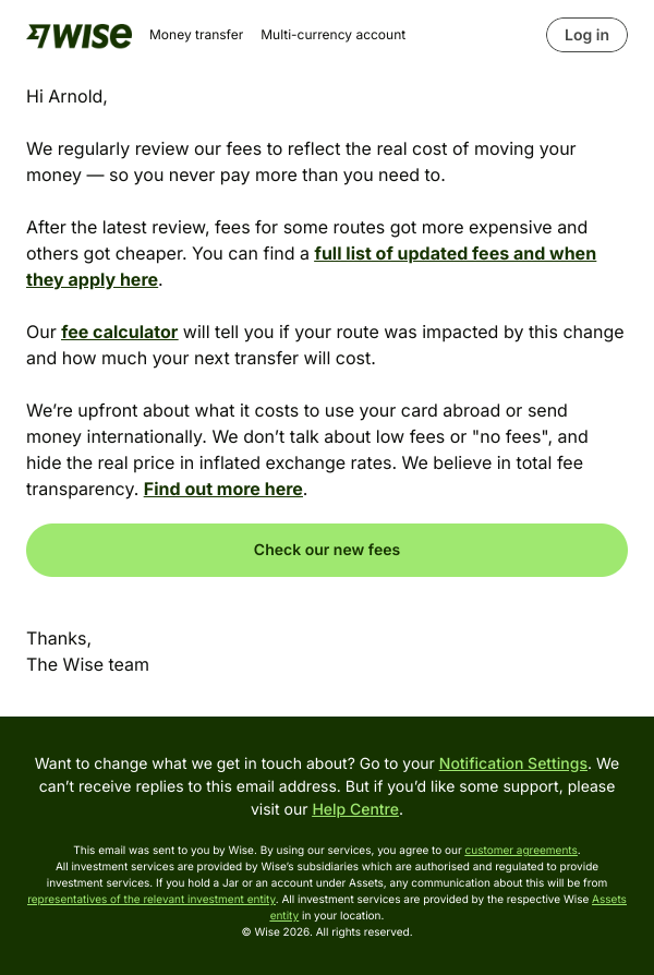 Fees are changing
