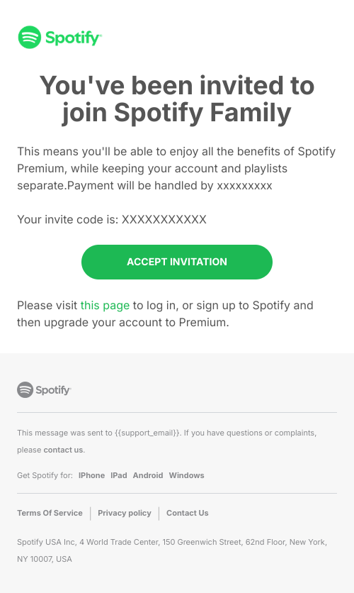 You’ve been invited to a Spotify Family