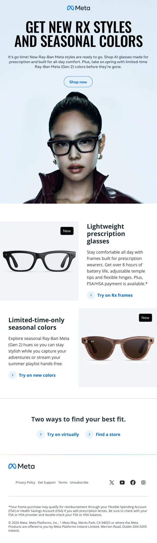 Now available: New Ray-Ban Meta styles