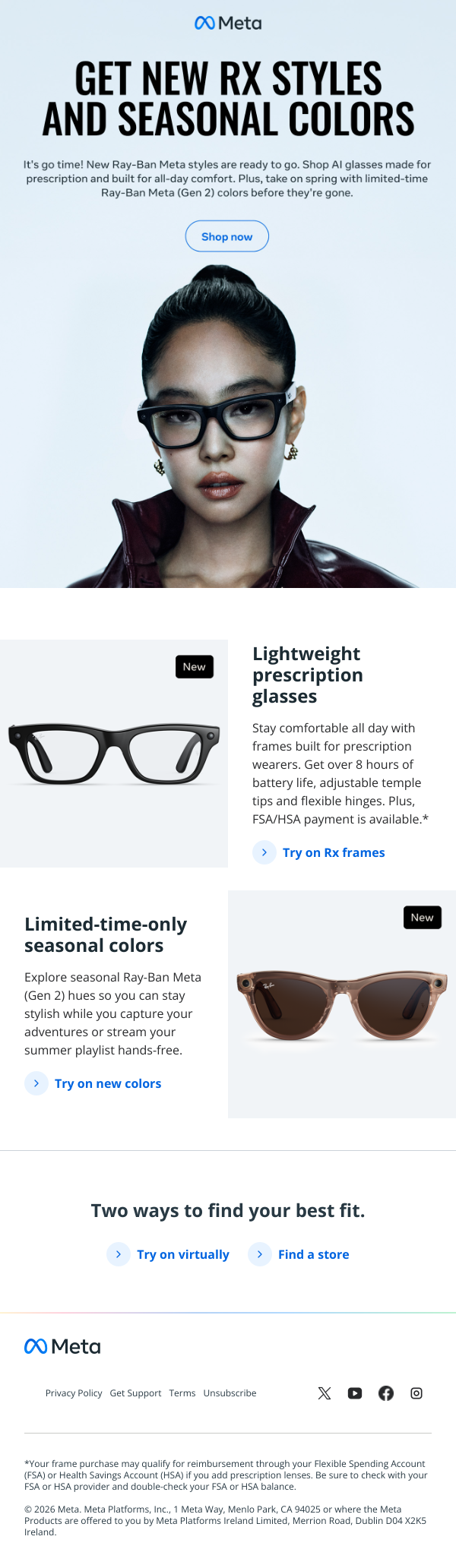 Now available: New Ray-Ban Meta styles