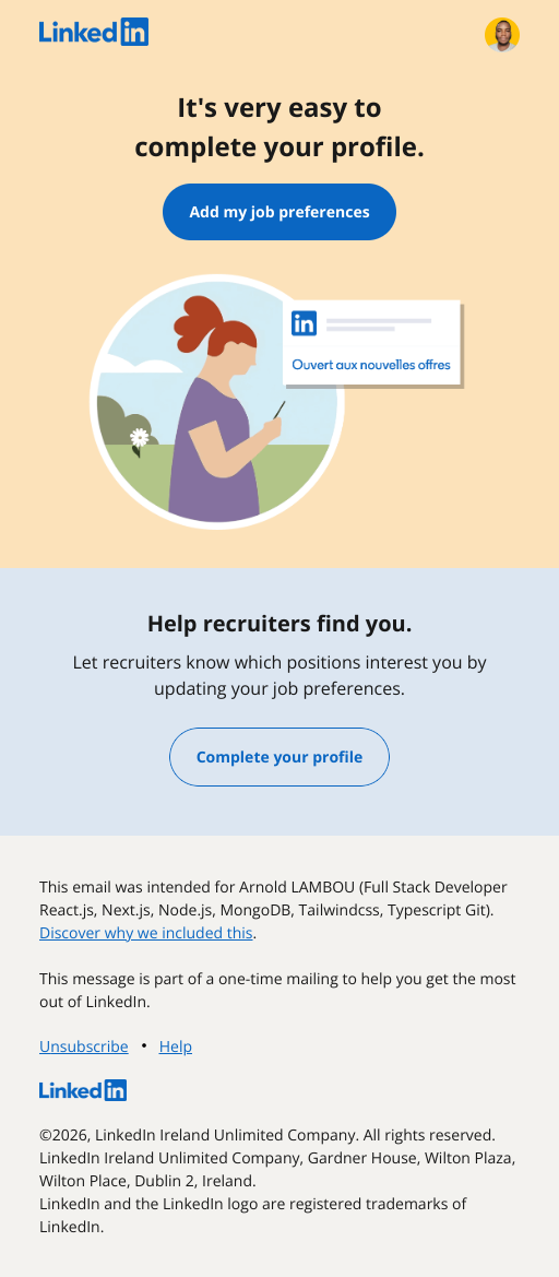 Complete your profile