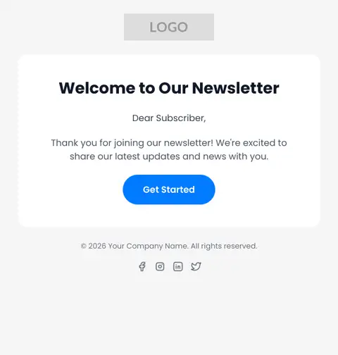 Welcome Newsletter — Blog Tutorial Example