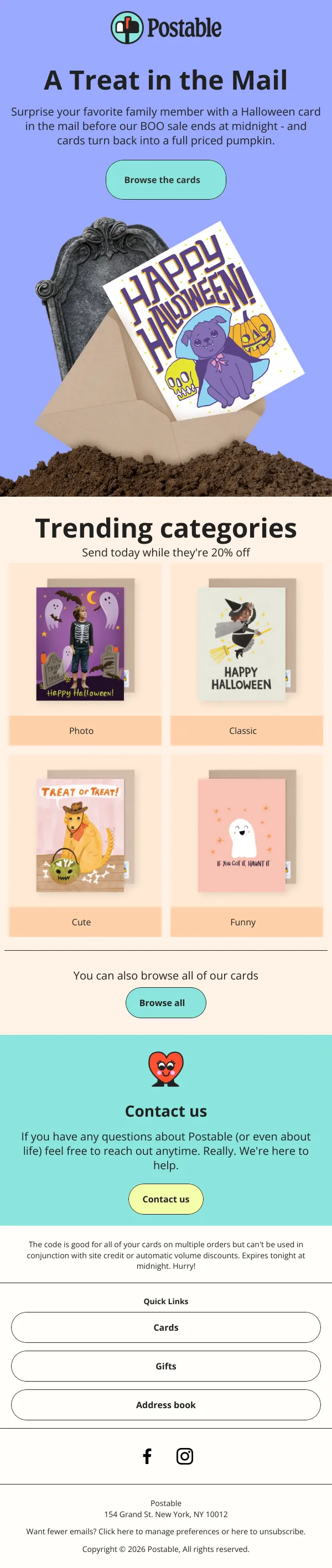 20% Off Halloween Cards 🎃