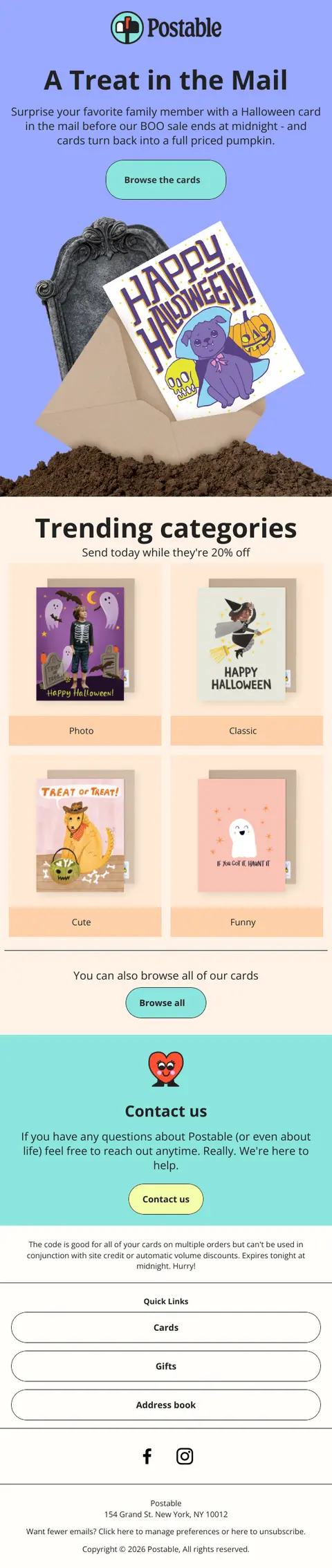 20% Off Halloween Cards 🎃
