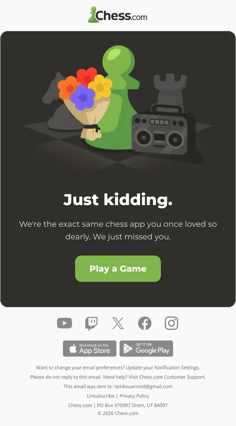 Come back. We've changed.