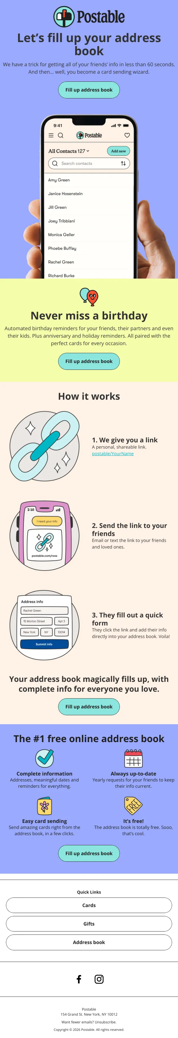 Let's fill up your address book